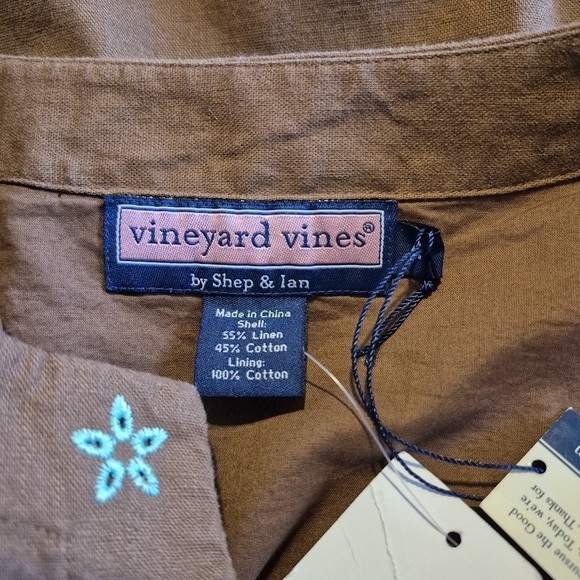 Vineyard Vines women's size 4 Del Mar Shift dress Coconut with  teal NWT - Picture 4 of 8